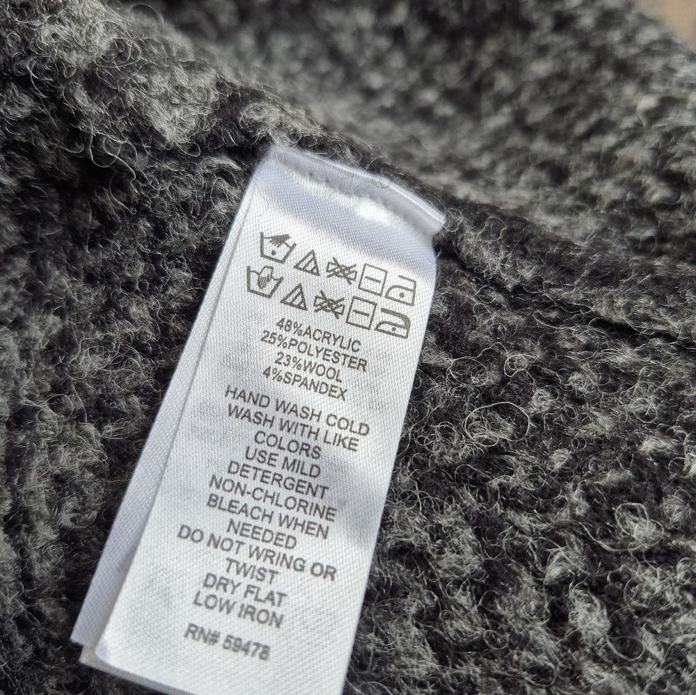 Ellen Tracy Cardigan / Jacket Gray Black Buffalo Plaid Wool Blend Size M NEW - Picture 8 of 8